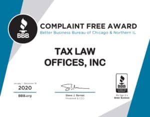 An image of the No Complaints Award from BBB.