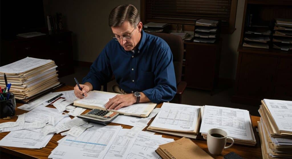 An Illinois business owner diligently preparing for a sales tax audit.